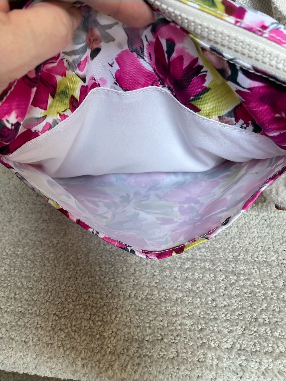 Kipling Sebastian Blushing Posies Floral Crossbody Adjustable Strap Bag Purse - Picture 7 of 15
